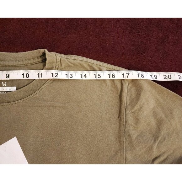 Adidas Men's Essential Single T-shirt Big Logo Green White Size Medium - Picture 6 of 10